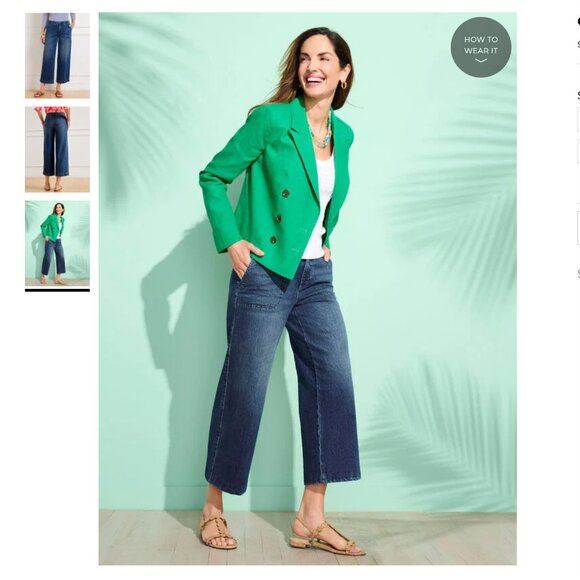 Wide Leg Crop Jeans, size 6 - Picture 4 of 8